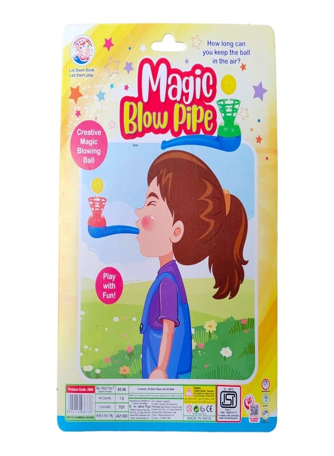 Samip Blowing Ball Party Game for Kids and Adults | Floating Blow Ball Tube | Magic Blow Pipe | Creative Set of 2 (Multicolor) - Image 2